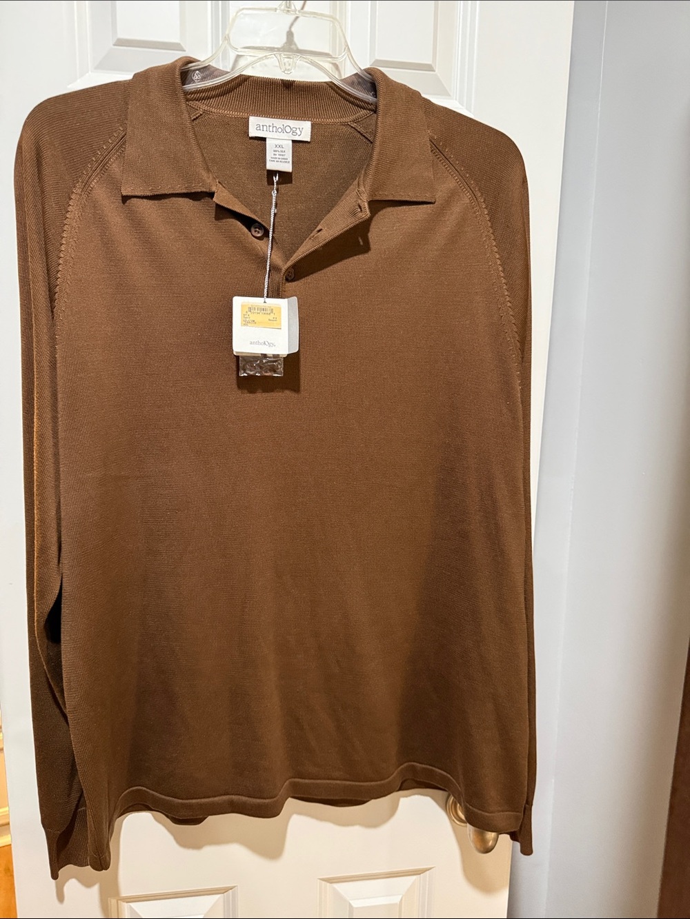 Nordstrom Brown Men's Long-Sleeve Polo